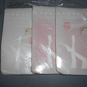 3 Pair White Footed Tights- Child Large- NWT
